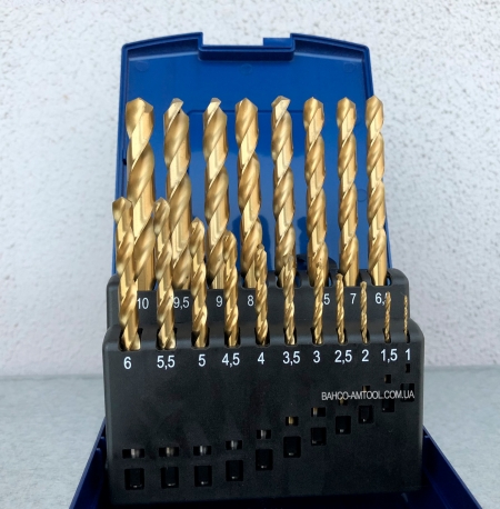 Набор сверл HSS-TiN 1-10 мм