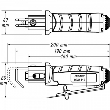Пневмолобзик профессиональный HAZET 9034P-2