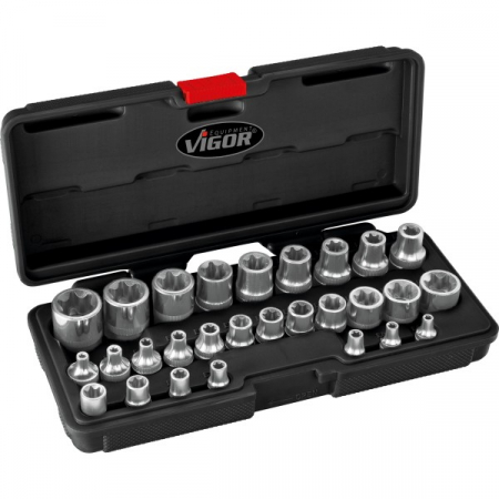 Набір головок Е-TORX Vigor V2687