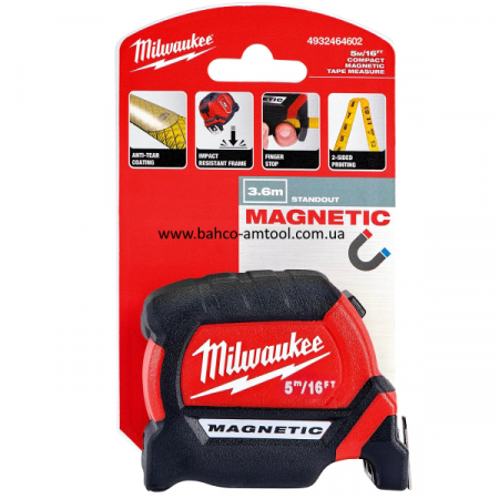 Рулетка 5 метрів з магнитом Milwaukee 4932464602