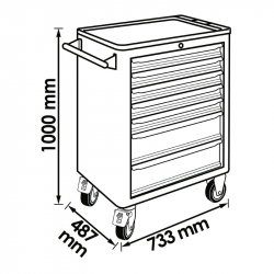 Комплект инструмента в тележке V1901/376