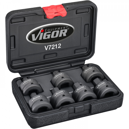 Набор ударных головок HEX, XZN, 3/4" Vigor V7212